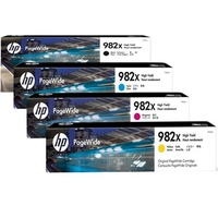 1 Full Set HP 982X Black and 1 Colour Set HP 982X Colour Original High Capacity Ink Cartridges (4 Pack)