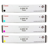 1 Full Set of Canon C-EXV31BK Black and 1 x Colour Set C-EXV31C/M/Y (Original) Toner Cartridges (4 Pack)