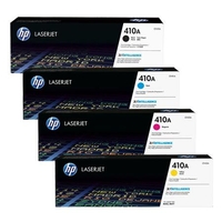 1 Full Set of HP 410A (CF410A) Black and 1 x Colour Set C/M/Y (Original) Toner Cartridges (4 Pack)