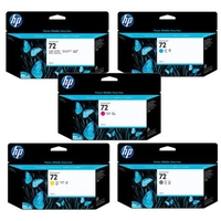 1 x Black HP 72 and 1 x Colour Set HP 72 High Capacity (Original) (5 Pack)