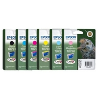 1 x Epson T0791 Black and x Epson T0792-96 Colour Original Cartridges (6 Pack)