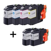 Compatible Multipack Brother LC223 Full Set + 2 EXTRA Black Ink Cartridges (6 Pack)