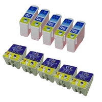 Compatible Multipack Epson T013/T014 5 Full Sets Ink Cartridges (10 Pack)