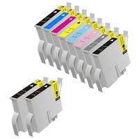 Compatible Multipack Epson T0341/8 Full Set + 2 EXTRA Black Ink Cartridges (10 Pack)