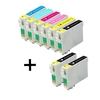 Compatible Multipack Epson T0481/4 Full Set + 2 EXTRA Black Ink Cartridges (8 Pack)