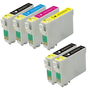 Compatible Multipack Epson T0551/4 Full Set + 2 EXTRA Black Ink Cartridges (6 Pack)