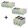 Compatible Multipack Epson T0791/6 2 Full Sets + 3 EXTRA Black Ink Cartridges (15 Pack)