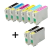 Compatible Multipack Epson T0791/6 Full Set + 2 EXTRA Black Ink Cartridges (8 Pack)