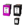 Compatible Multipack HP 300XL Full Set + 1 EXTRA Black Ink Cartridges + 1 Free Paper (3 Pack)