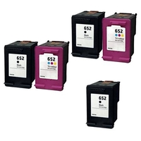 Compatible Multipack HP 652 2 Full Sets + 1 EXTRA Black Ink Cartridges (5 Pack)