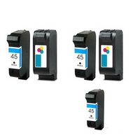 Compatible Multipack HP DeskJet 1180c Printer Ink Cartridges (5 Pack) -51645A