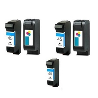 Compatible Multipack HP DeskJet 870cse Printer Ink Cartridges (5 Pack) -51645A