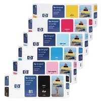 HP 81BK Full Set Original Inks (6 Pack)