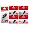 Original Multipack Canon Pixma MX725 Printer Ink Cartridges (5 Pack) -6431B001AA,  PGI-550PGBKXL
