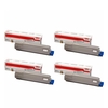 Original Multipack OKI C801DN Printer Toner Cartridges (4 Pack) -44643004