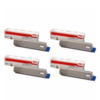 Original Multipack OKI C801DN Printer Toner Cartridges (4 Pack) -44643004