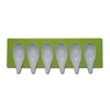 Mebel Entity 16D White Tasting Spoons x 6 on Green Rectangular Tray