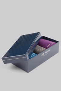 Ted Baker Assorted Coloured Plain 3 Pack Sock Gift Box