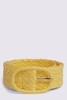 Womens Raffia Belt - yellow, 
Yellow