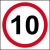 10MPH Speed Limit Sign 400 x 400mm. Manufactured from strong rigid PVC