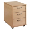 3 Drawer Mobile Pedistal Beech