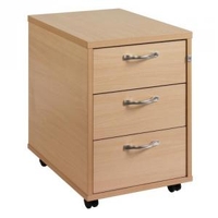 3 Drawer Mobile Pedistal Maple