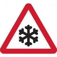600mm Temporary Triangular Stanchion Sign- Risk of Ice