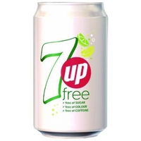 7 Up Free Lemon and Lime Carbonated Canned Soft Drink 330ml Pack of 24