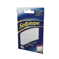96 x Sellotape Sticky Loop Pads Permanent,  self-adhesive loop pads