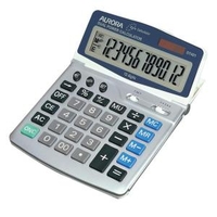 Aurora Desktop Calculator 12 Digit 4 Key Memory BatterySolar Power