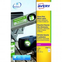 Avery Heavy Duty Labels Laser 21 per Sheet 63.5x38.1mm White Ref