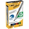 Bic Velleda Whiteboard Marker Assorted,  Chisel Tip Pack of 4