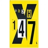 Complete Packs of Self-Adhesive Numbers - H.8.5 x W.12.5mm - Yellow