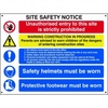Composite Site Safety Notice Sign 800 x 600mm. Manufactured from