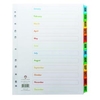 Concord Index Jan-Dec A4 Extra Wide Multicoloured Tabs 07901CS79