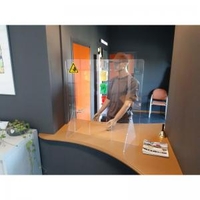 Desk Screen with Pass Through Hatch