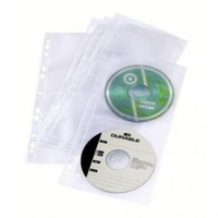 Durable 2 CDDVD COVER LIGHT S multi-punched pocket for binders and