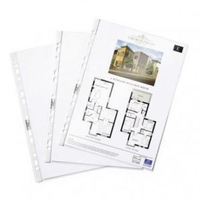 Durable Punched Pockets A4 Polypropylene Top Opening Crystal Clear