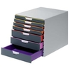 Durable Varicolor A4 7-Drawer Stackable Plastic Desktop Drawer Set