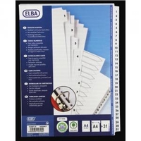 Elba A4 Mylar Numbered 1-31 Index Dividers Pack of 1 100204621