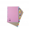 Elba Coloured Card Dividers A4 Euro Punched 20 Part 400007438 20084HB