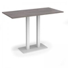 Eros rectangular poseur table with flat white rectangular base and