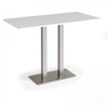 Eros rectangular poseur table with flat white rectangular base and