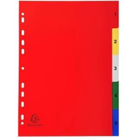Exa Polypropylene A4 Index 1-5 Colour Tabs