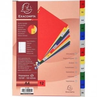 Exa Polypropylene A4 Index Jan Dec Col Tabs Wh