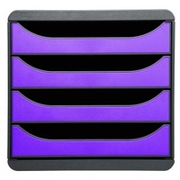 Exacompta Iderama Big Box 4 Drawer Set Purple 310720D