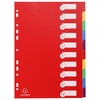 Exacompta Polypropylene 10 Part Dividers A4 Assorted 4910E