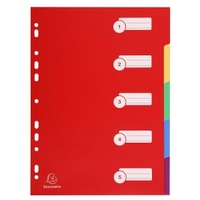 Exacompta Polypropylene 5 Part Dividers A4 Assorted 4905E
