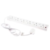 Extension Lead 6 Way Individually Switched Cable 2m White 713471