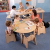 GALT Circular Solid Beech Classroom Table 1200 x 400mm Beech
